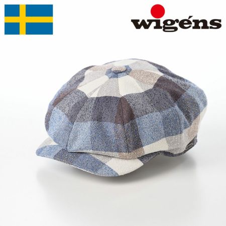 ヴィゲーンズのキャスケット Newsboy Retro Cap Big Soft Check（ニュースボーイレトロキャップ ビッグソフトチェック）W101861 ブルー