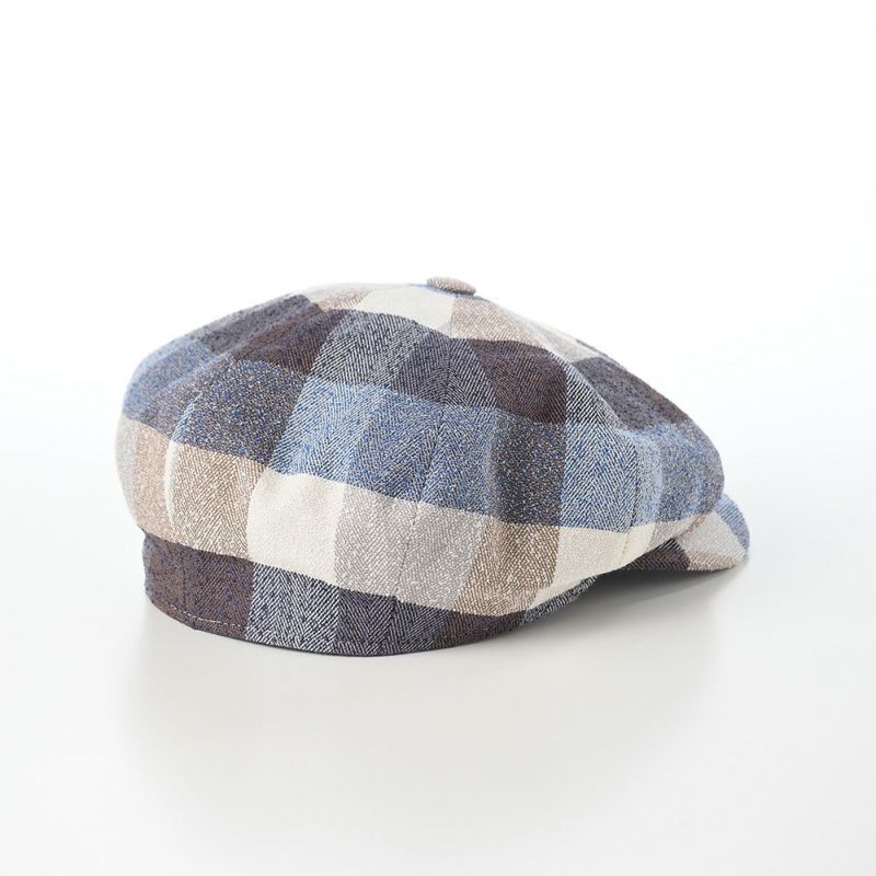 ヴィゲーンズのキャスケット Newsboy Retro Cap Big Soft Check（ニュースボーイレトロキャップ ビッグソフトチェック）W101861 ブルー