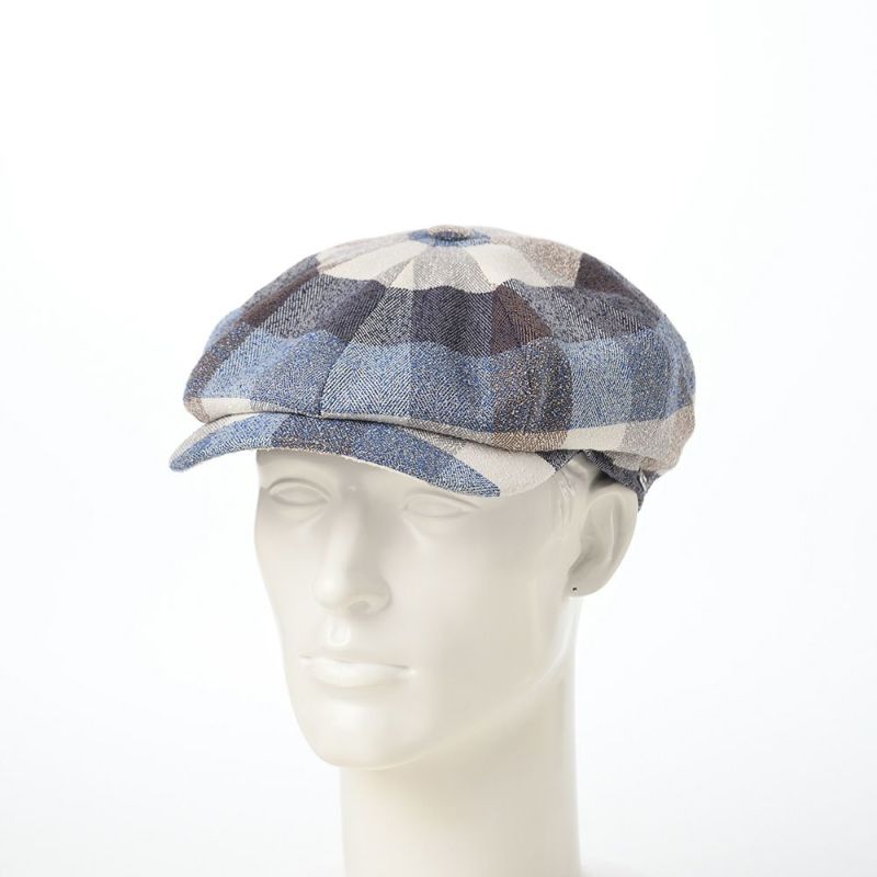 ヴィゲーンズのキャスケット Newsboy Retro Cap Big Soft Check（ニュースボーイレトロキャップ ビッグソフトチェック）W101861 ブルー