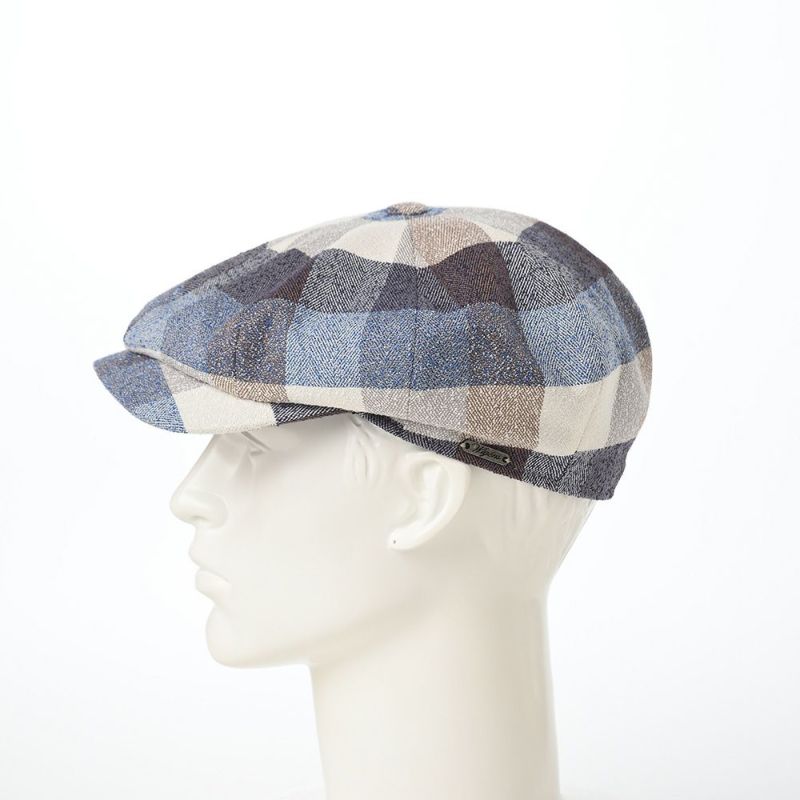 ヴィゲーンズのキャスケット Newsboy Retro Cap Big Soft Check（ニュースボーイレトロキャップ ビッグソフトチェック）W101861 ブルー