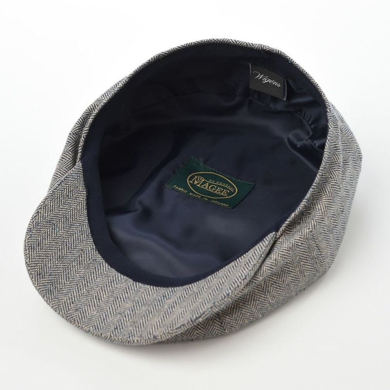 ヴィゲーンズのキャスケット Newsboy Retro Cap Herringbone Silk（ニュースボーイレトロキャップ ヘリンボーンシルク）W101879 ブルーグレー