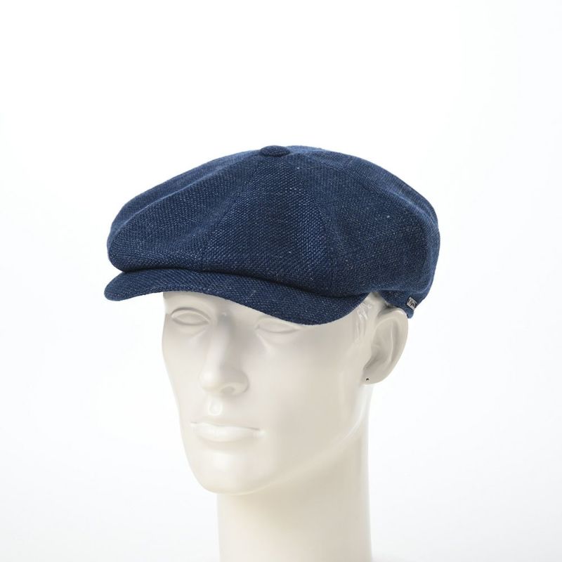 ヴィゲーンズのキャスケット Newsboy Retro Cap Rustic Linen（ニュースボーイレトロキャップ ラスティックリネン）W101853 ブルー