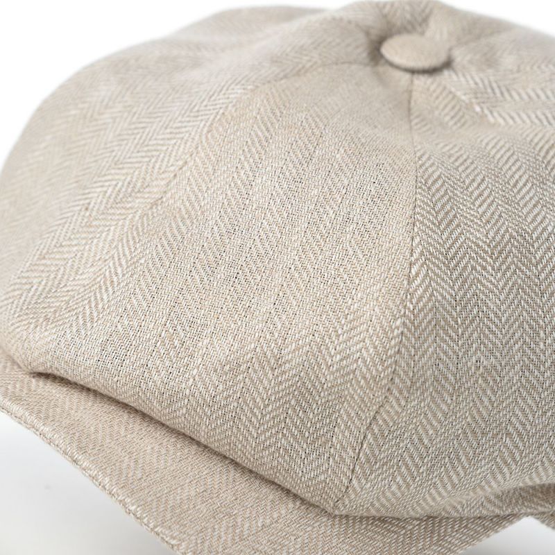 ヴィゲーンズのキャスケット Newsboy Classic Cap Herringbone Linen（ニュースボーイクラシックキャップ ヘリンボーンリネン）W101596 エクリュ