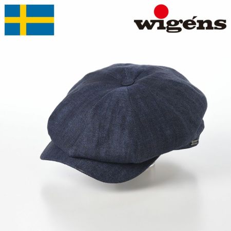 ヴィゲーンズのキャスケット Newsboy Classic Cap Herringbone Linen（ニュースボーイクラシックキャップ ヘリンボーンリネン）W101865 ネイビー