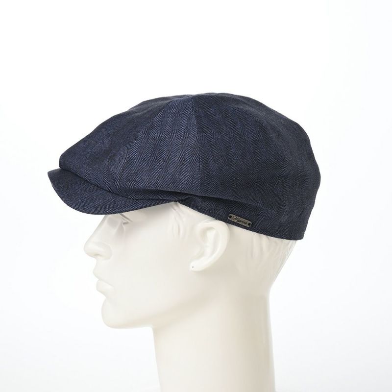 ヴィゲーンズのキャスケット Newsboy Classic Cap Herringbone Linen（ニュースボーイクラシックキャップ ヘリンボーンリネン）W101865 ネイビー