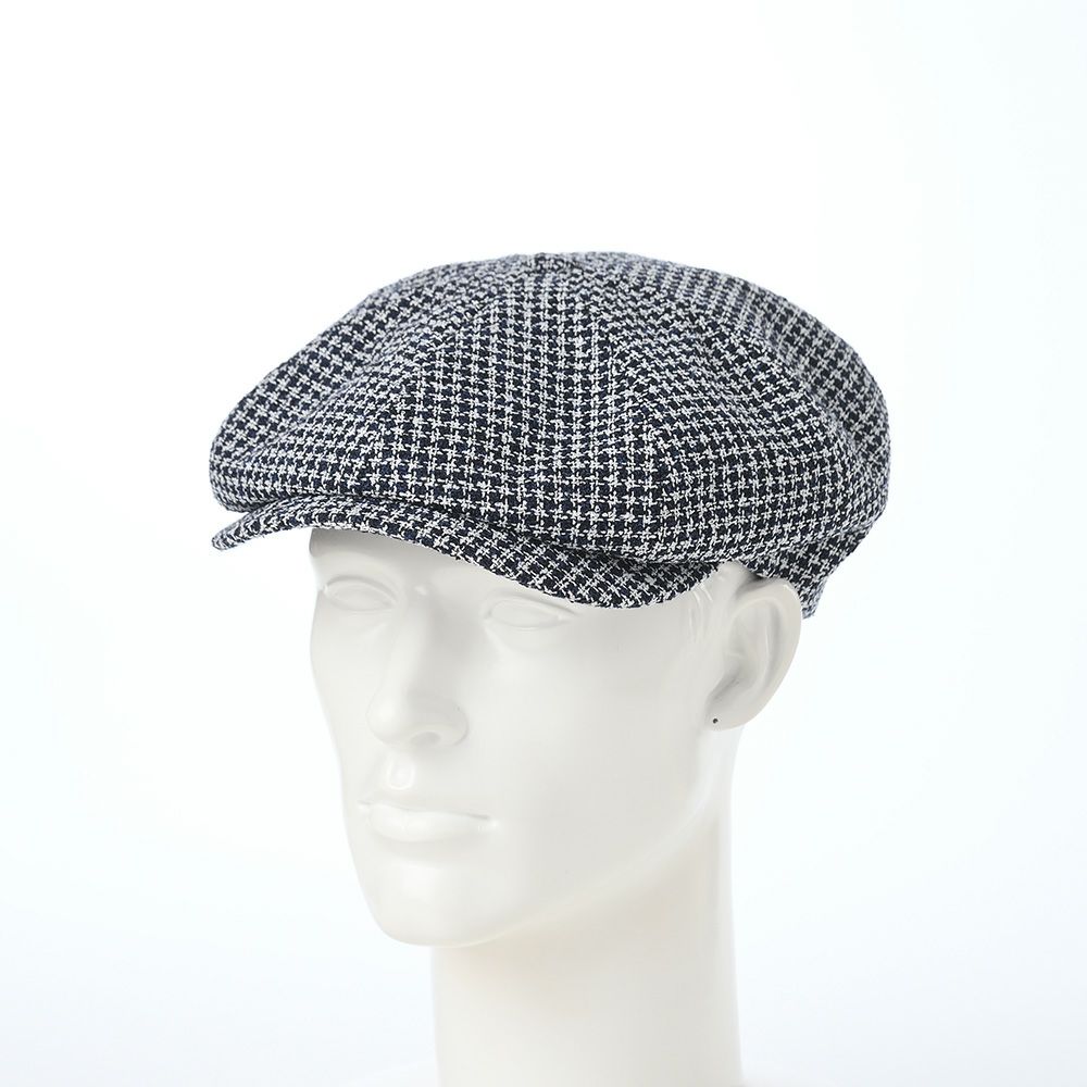 ボルサリーノのキャスケット Hunting Ubaldo Houndstooth（ハンチング ウルバド ハウンドトゥース） B15113 ネイビー