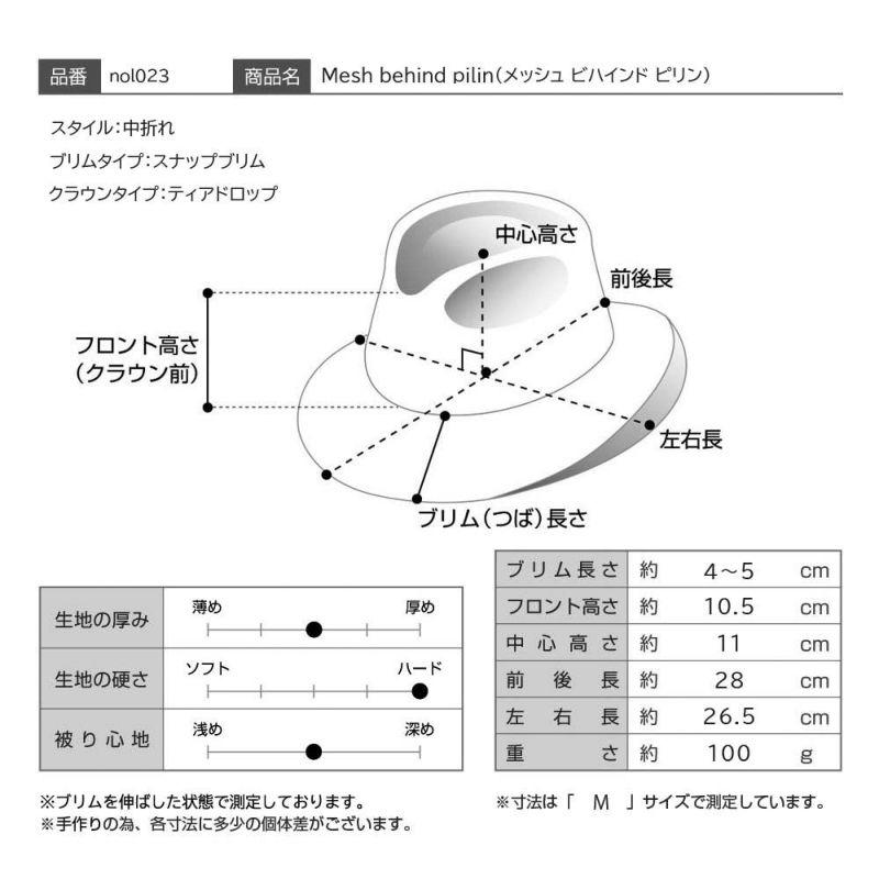 ノルのストローハット Mesh behind pilin（メッシュ ビハインド ピリン） ベージュ