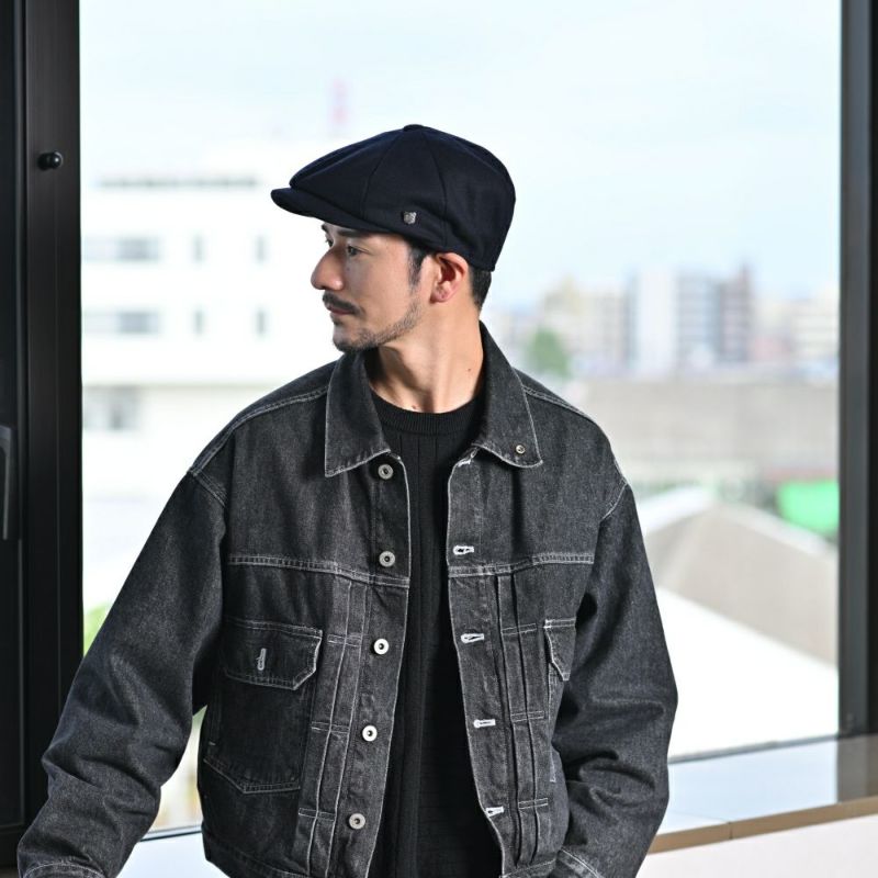 フェイルスワースのキャスケット ALFIE MELTON（アルフィー メルトン） ネイビー