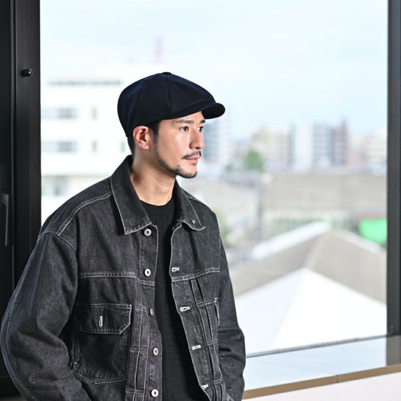 フェイルスワースのキャスケット ALFIE MELTON（アルフィー メルトン） ネイビー