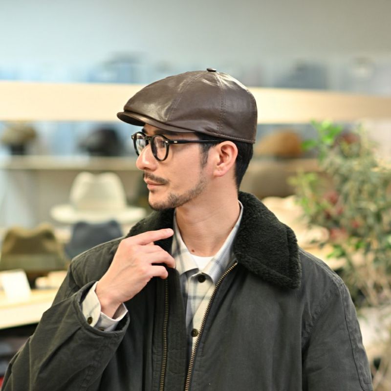 マローネのハンチング Lamb Leather Hunting（ラムレザー ハンチング） BN094 ダークブラウン