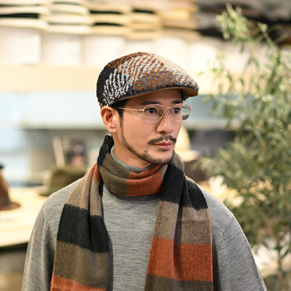 マローネのハンチング Milano Big Check（ミラノ ビッグ チェック） BT1211 ブラウン