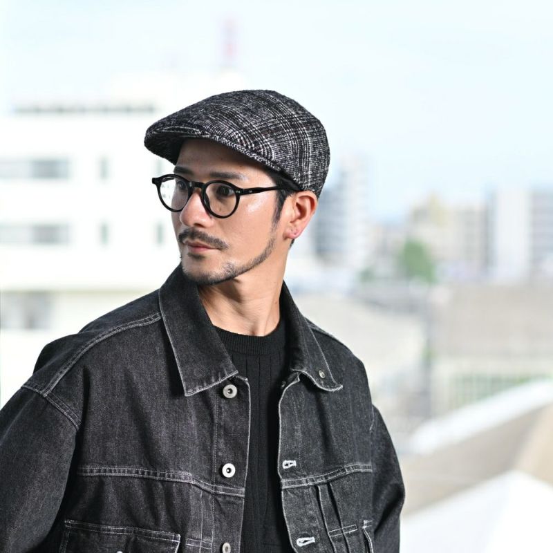 マローネのハンチング Milano Glen Check（ミラノ グレン チェック） BT1214 ブラック