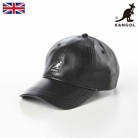 カンゴールのキャップ SMU FAUX LEATHER BASEBALL（フェイクレザー ベースボール） ブラックホワイト