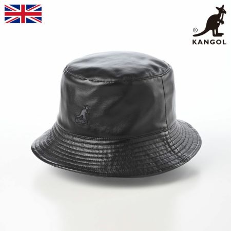 カンゴールのバケットハット SMU FAUX RV SHORT BUCKET（フェイクレザー リバーシブル ショート バケット） ブラック