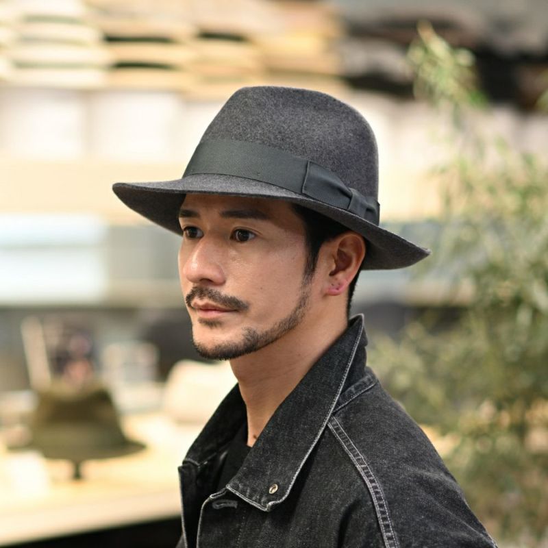 ビガリのフェルトハット ALFREDO（アルフレード） グレーメランジ