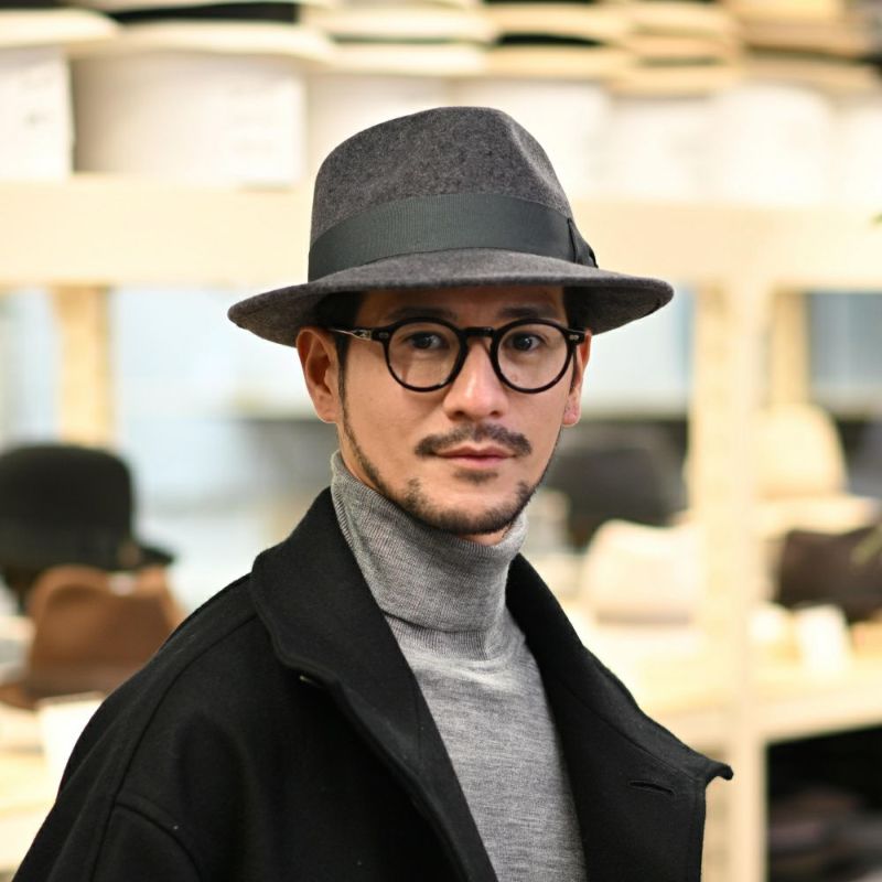 ビガリのフェルトハット PLOMO（プロモ） グレーメランジ