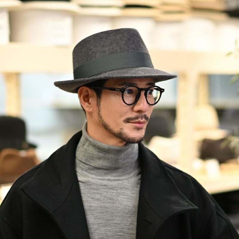 ビガリのフェルトハット PLOMO（プロモ） グレーメランジ