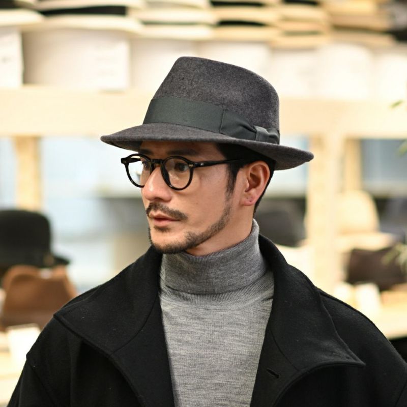 ビガリのフェルトハット PLOMO（プロモ） グレーメランジ