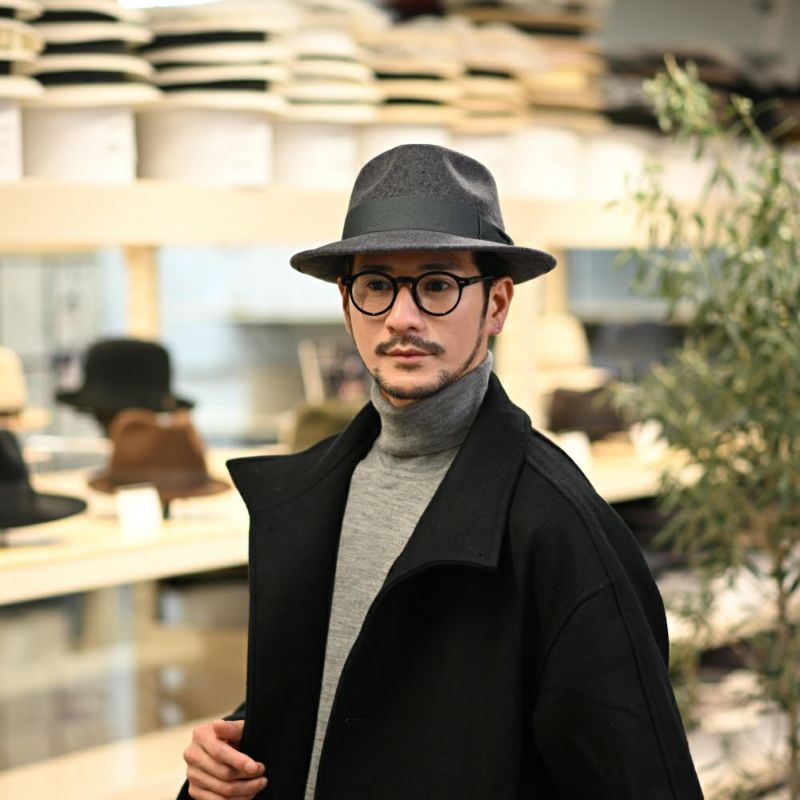 ビガリのフェルトハット PLOMO（プロモ） グレーメランジ