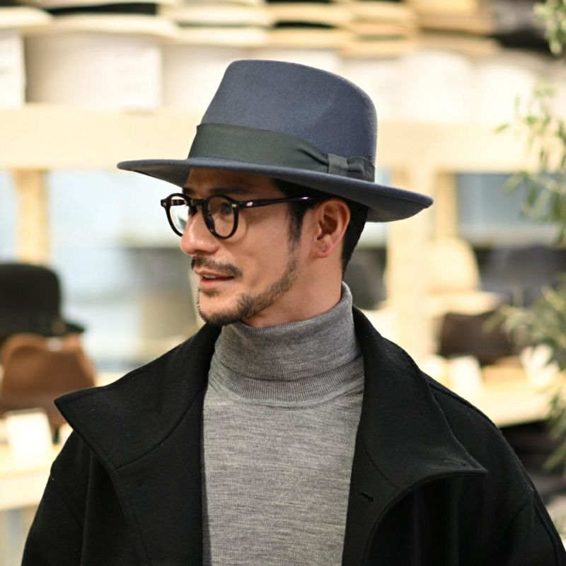 ビガリのフェルトハット HUGH（ヒュー） ブルーストーン
