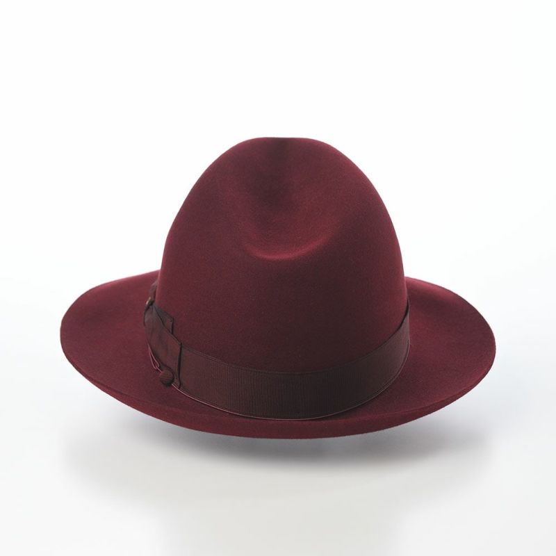 ボルサリーノのフェルトハット Q.S. Anello Rasato（Q.S. アネロ ラザート） 114336 バーガンディー