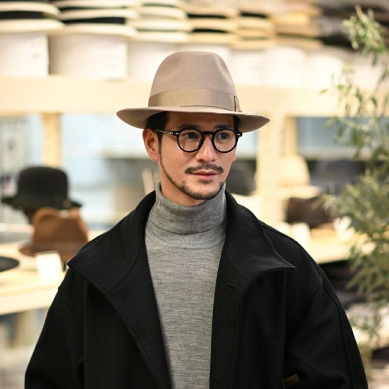 ボルサリーノのフェルトハット Q.S. Anello Rasato（Q.S. アネロ ラザート） 114336 ライトブラウン