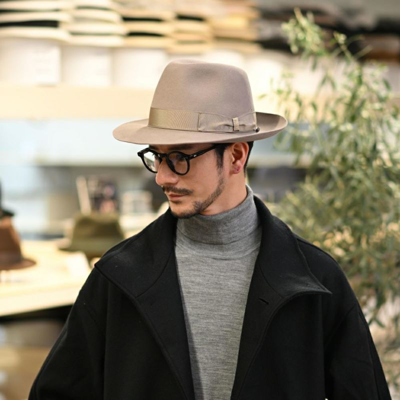 ボルサリーノのフェルトハット Q.S. Anello Rasato（Q.S. アネロ ラザート） 114336 ライトブラウン