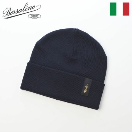 ボルサリーノのニット帽 Virgin Wool Beanie（バージーンウール ビーニー） 130356 ダークネイビー