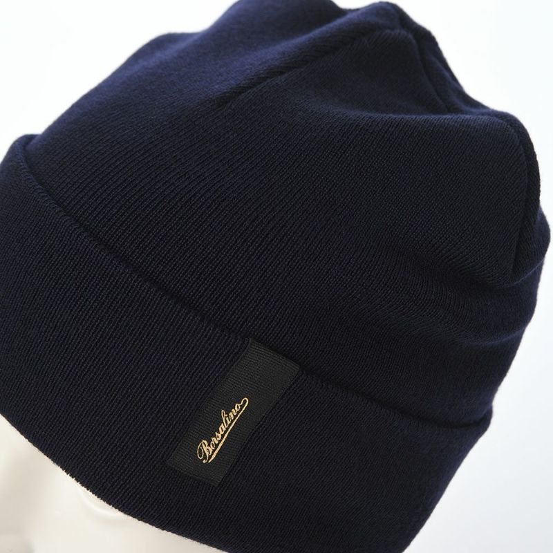 ボルサリーノのニット帽 Virgin Wool Beanie（バージーンウール ビーニー） 130356 ダークネイビー