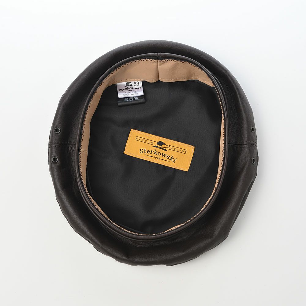 ステルコフスキーのベレー帽 Rebel Leather Beret（リベルレザー ベレー） ブラウン