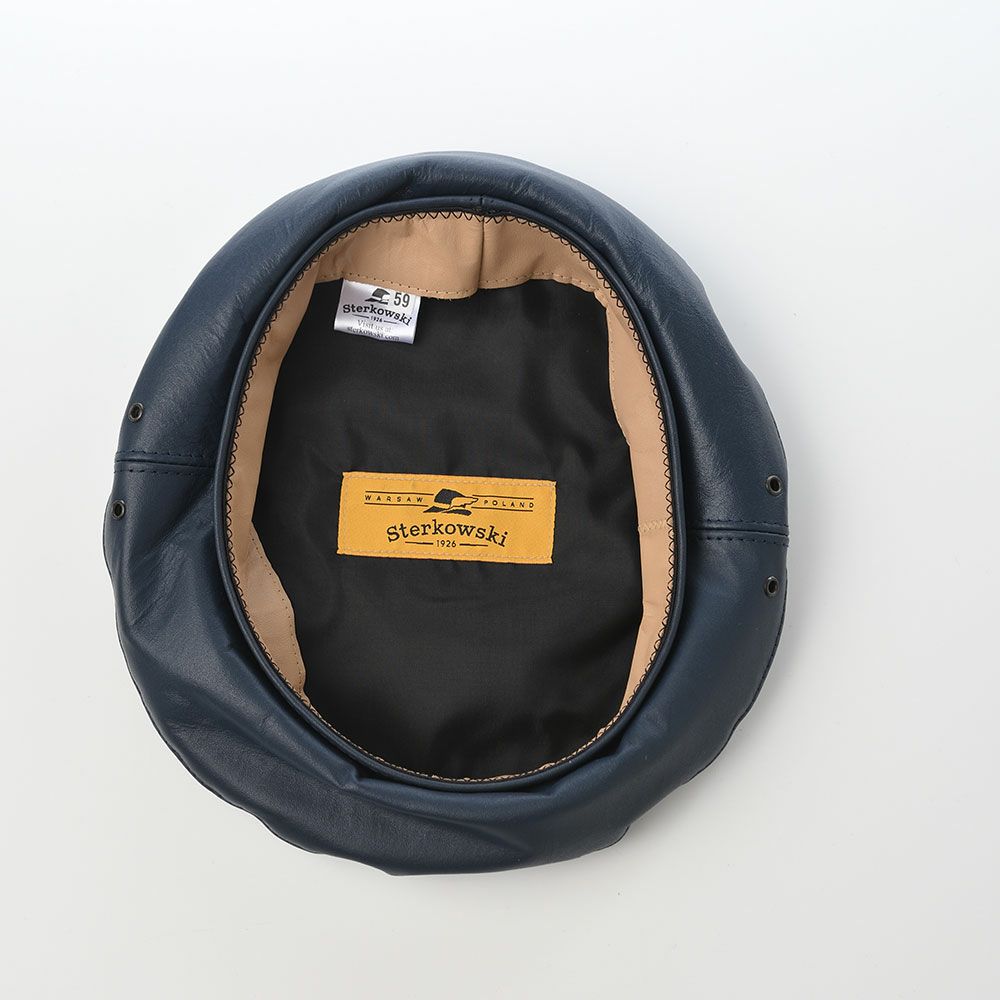 ステルコフスキーのベレー帽 Rebel Leather Beret（リベルレザー ベレー） ダークブルー