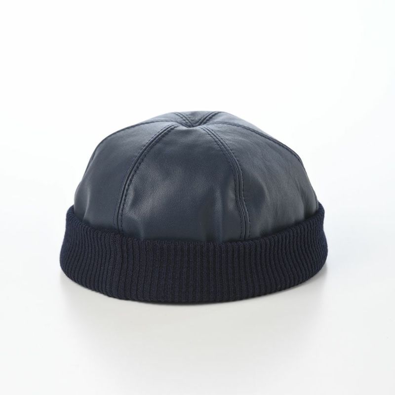 ステルコフスキーのレザーキャップ Leather beanie cap（レザービーニーキャップ） ブルー