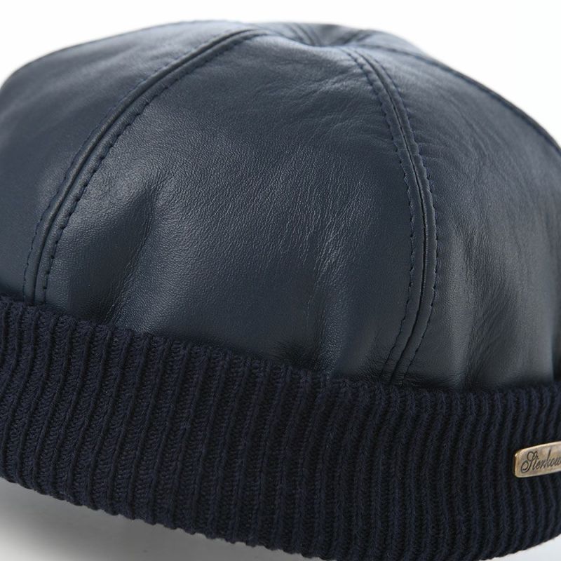 ステルコフスキーのレザーキャップ Leather beanie cap（レザービーニーキャップ） ブルー