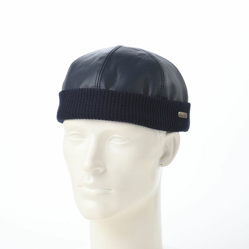 ステルコフスキーのレザーキャップ Leather beanie cap（レザービーニーキャップ） ブルー