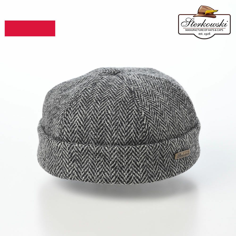 ステルコフスキーのロールキャップ Dockers Harris Tweed（ドッカーズ ハリスツイード） グレー