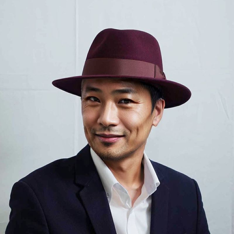 トナックのフェルトハット FEDORA ROUGE（フェドラ ルージュ） ワインレッド