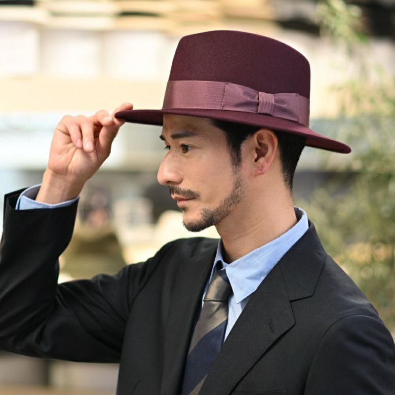トナックのフェルトハット FEDORA ROUGE（フェドラ ルージュ） ワインレッド
