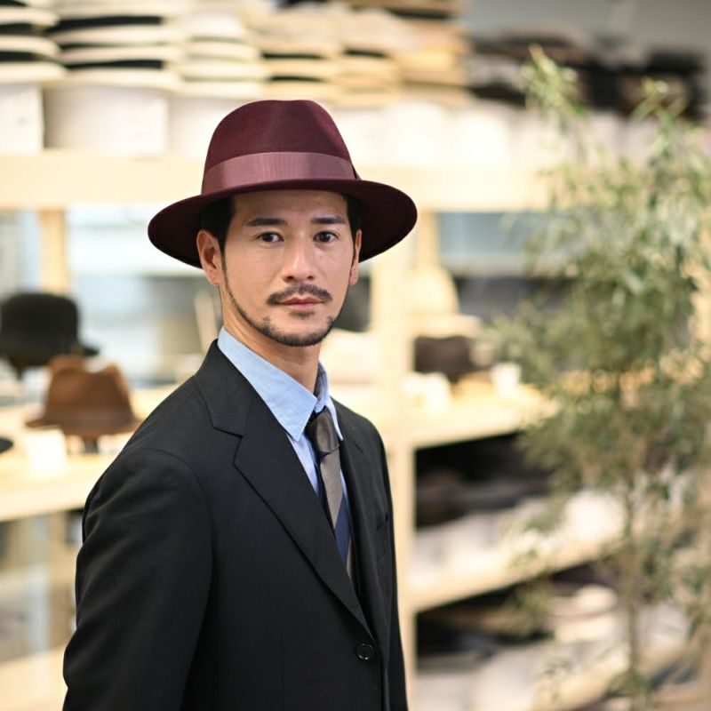 トナックのフェルトハット FEDORA ROUGE（フェドラ ルージュ） ワインレッド
