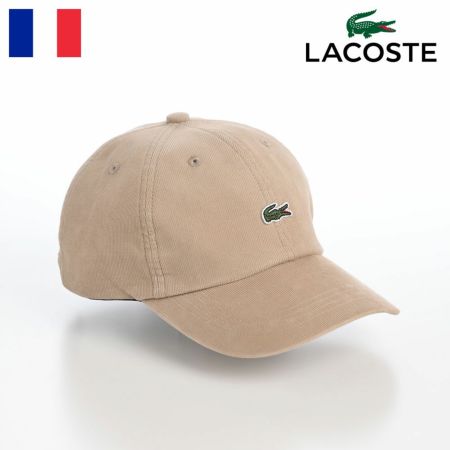 ラコステのキャップ ONE POINT CORDUROY CAP（ワンポイント コーデュロイキャップ） L1335 ベージュ