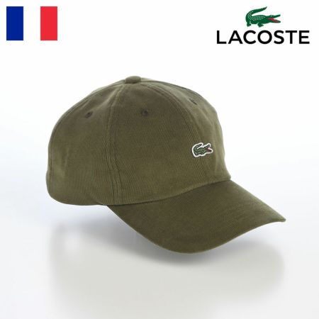 ラコステのキャップ ONE POINT CORDUROY CAP（ワンポイント コーデュロイキャップ） L1335 カーキ