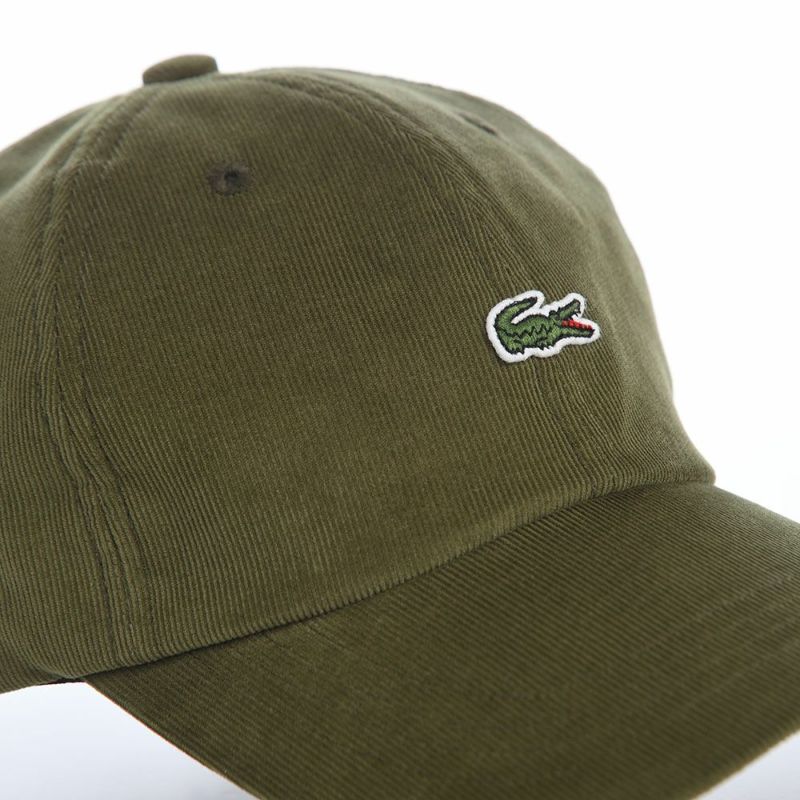 ラコステのキャップ ONE POINT CORDUROY CAP（ワンポイント コーデュロイキャップ） L1335 カーキ