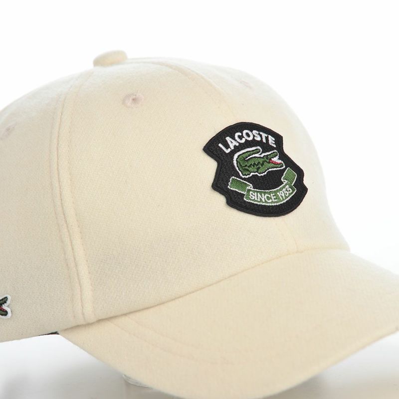 ラコステのキャップ EMBLEM FLANNEL CAP（エンブレム フランネルキャップ） L1342 ホワイト