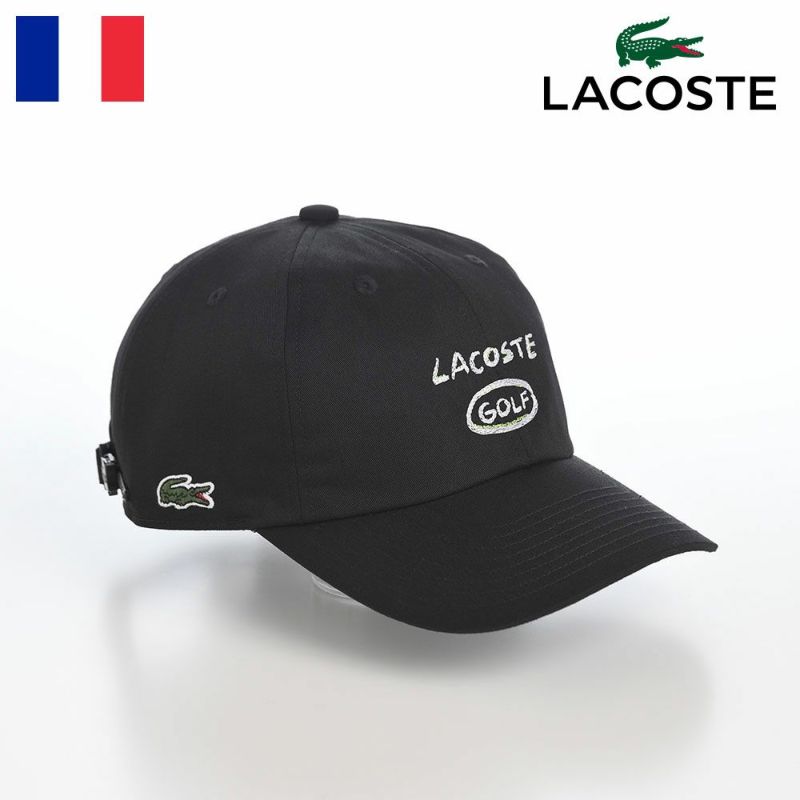 ラコステのキャップ GOLF GRAPHIC CAP（ゴルフグラフィックキャップ） L1345 ブラック