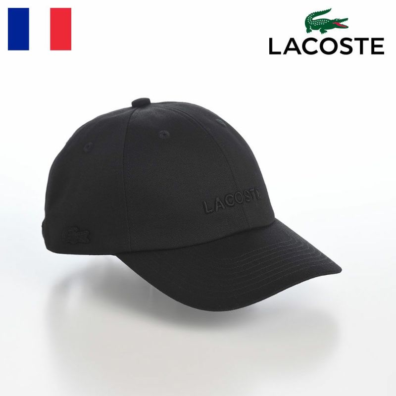 ラコステのキャップ TONE ON TONE LOGO CAP（トーンオントーンロゴキャップ） L1347 ブラック