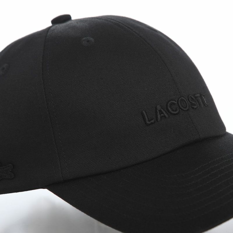 ラコステのキャップ TONE ON TONE LOGO CAP（トーンオントーンロゴキャップ） L1347 ブラック