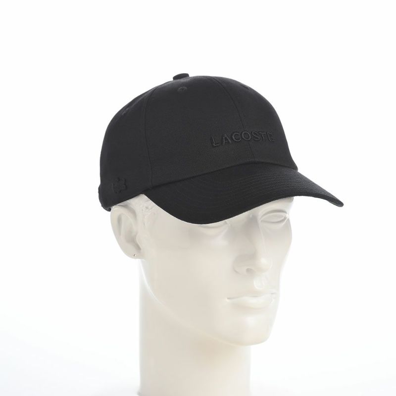 ラコステのキャップ TONE ON TONE LOGO CAP（トーンオントーンロゴキャップ） L1347 ブラック