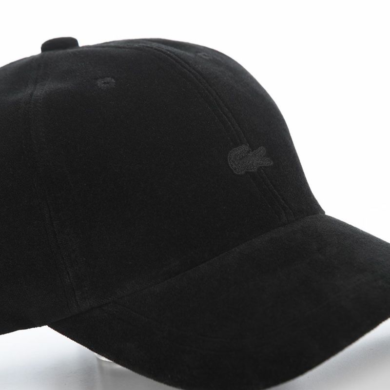 ラコステのキャップ ONE POINT VELVETEEN CAP（ワンポイント ベルベティーンキャップ） L7143 ブラック