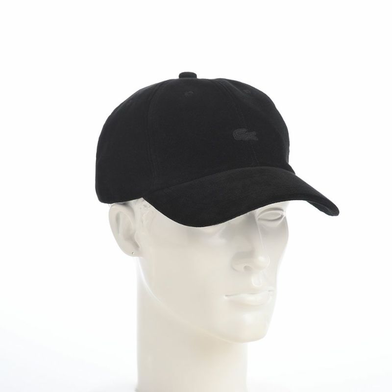 ラコステのキャップ ONE POINT VELVETEEN CAP（ワンポイント ベルベティーンキャップ） L7143 ブラック