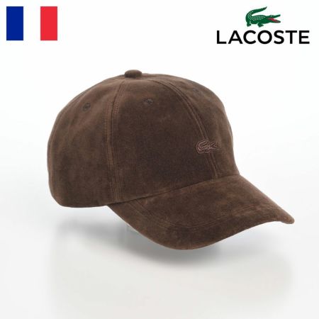 ラコステのキャップ ONE POINT VELVETEEN CAP（ワンポイント ベルベティーンキャップ） L7143 ブラウン