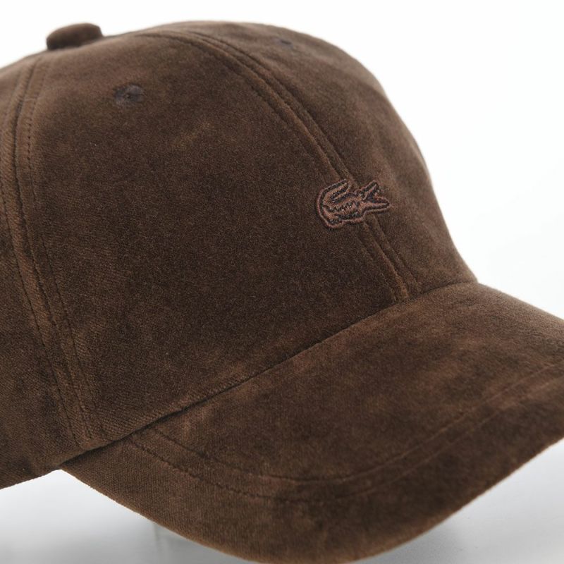 ラコステのキャップ ONE POINT VELVETEEN CAP（ワンポイント ベルベティーンキャップ） L7143 ブラウン